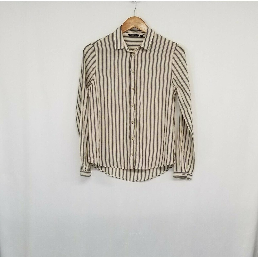 Mossimo Dutti Blue Tan Striped Button Down Shirt